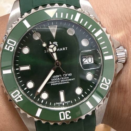Steinhart 蝦仔 Ocean One 39mm 雙綠陶瓷圈 綠水鬼 (送貼合代用綠色膠帶) $2600