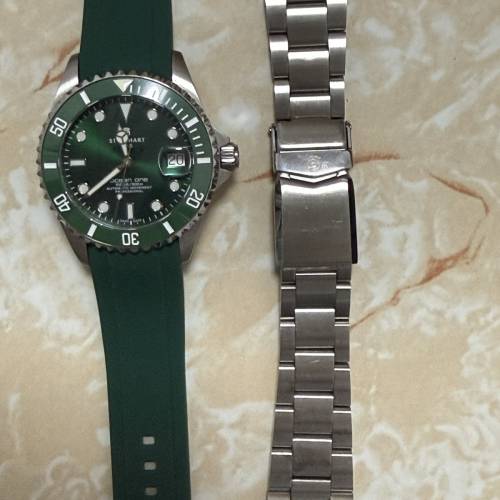 Steinhart 蝦仔 Ocean One 39mm 雙綠陶瓷圈 綠水鬼 (送貼合代用綠色膠帶) $2600
