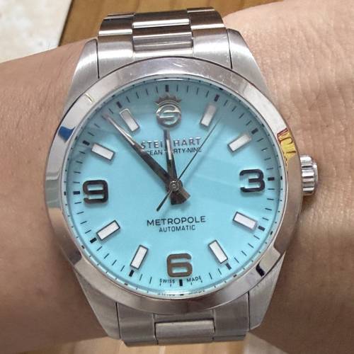 「【平玩單錶】Steinhart Ocean 39 Metropole (Tiffany Blue) 39mm 綠松石藍面 機械...