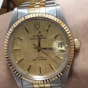 「古董帝舵 Tudor Prince Oysterdate 75203N 罕見金布紋面 勞底勞把 經典金銀潤」 ...