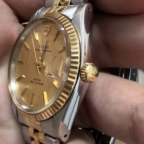 「古董帝舵 Tudor Prince Oysterdate 75203N 罕見金布紋面 勞底勞把 經典金銀潤」 ...