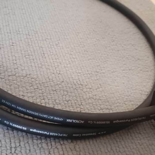 Acrolink 7N-PC4020 Purosangue 5呎長 電源線99%新，配上古河FI-15鍍金頭尾头,$1850