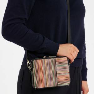 Paul Smith 真皮招牌條紋crossbody bag