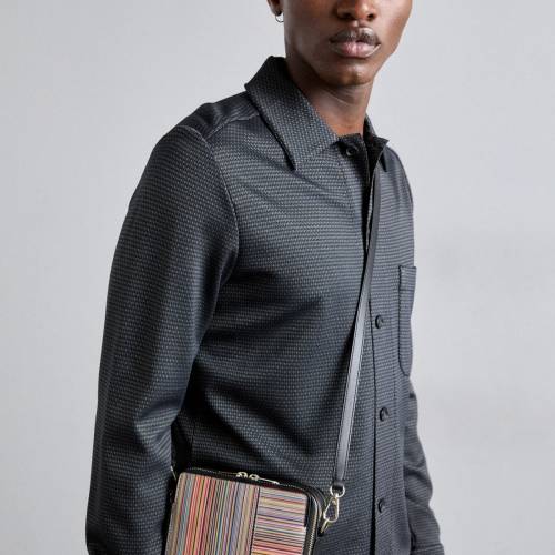 Paul Smith 真皮招牌條紋crossbody bag