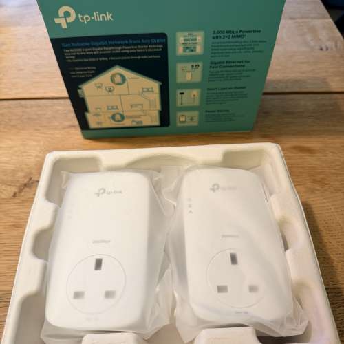 2-Port Passthrough Powerline Starter Kit (TL-PA9020P KIT) , Extend Reliable Giga