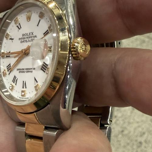 好𠃊靚😆 Rolex 16203 金鋼 靓白面羅馬鑽石字 3135機芯 T頭 78363金鋼帶11格 平到...