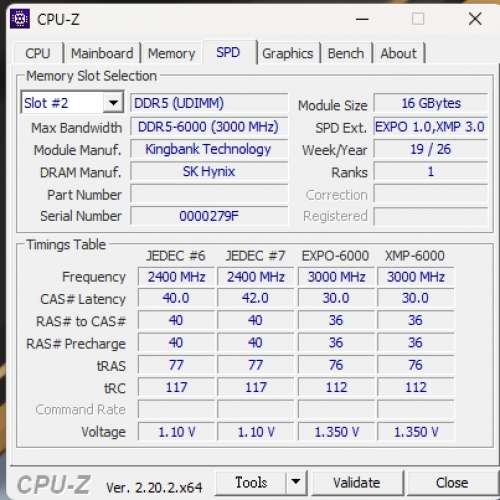 [幾乎全新]KingBank KRRW RGB DDR5 32GB 2x16GB 6000Mhz C30 Hynix M-Die 白色有燈