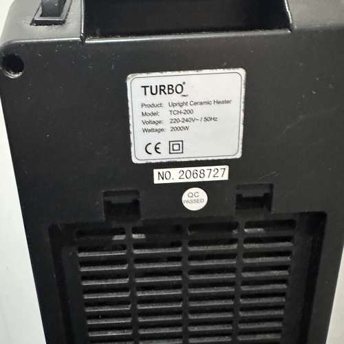 Turbo ItalyTCH-200.B 2000W 遙控陶瓷暖風機 (帶隔塵網 暖腳器 座枱式） #TCH-200