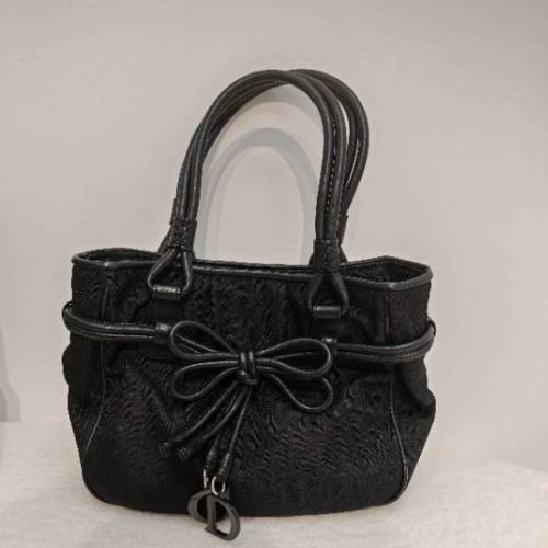 Dior black CD bow bag