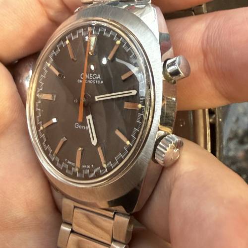【經典收藏】Omega Gen&egrave;ve Chronostop 古董單鈕計時碼錶 | 啞灰面橘針 | Cal. 865 ...