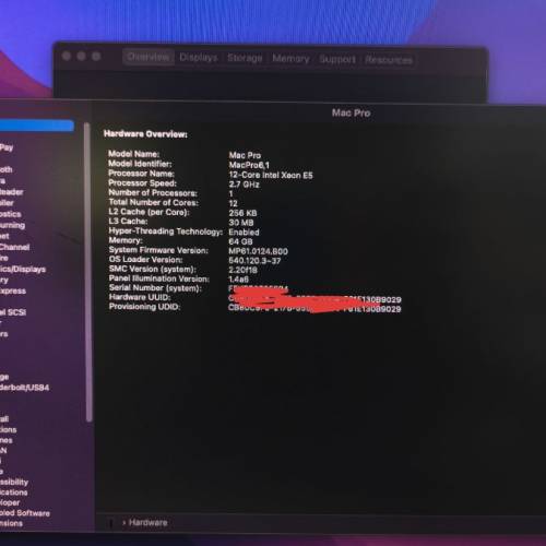 MacPro 6,1 頂配最強規格 E5 12C 64GB Ram 雙 D700 顯卡