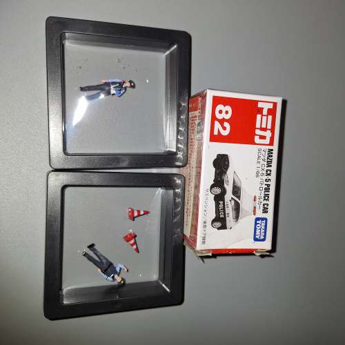 Takara Tomy Tomica No. 82 合金小汽車，模型廣島縣巡邏車 + 1/64 Figure 警察 x2