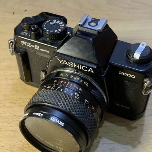 Yashica Fx-3 Super 2000 連28mm 2.8光圈鏡頭 鏡片清