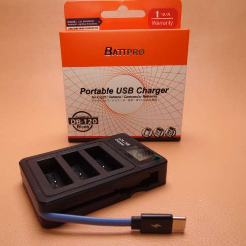 香港行貨BATTPRO免費一年保用 DB120 DB-120三位充電器合Ricoh GR4 GR IV GR IV HDF...