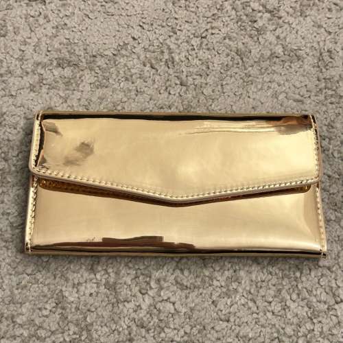 100% NEW - Women&rsquo;s Gold Colour PU Clutch Long Wallet