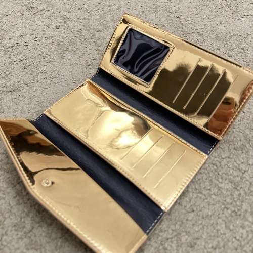 100% NEW - Women&rsquo;s Gold Colour PU Clutch Long Wallet