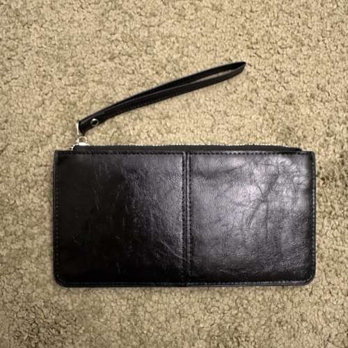 100% NEW - Unisex Black Wristlet PU Long Wallet