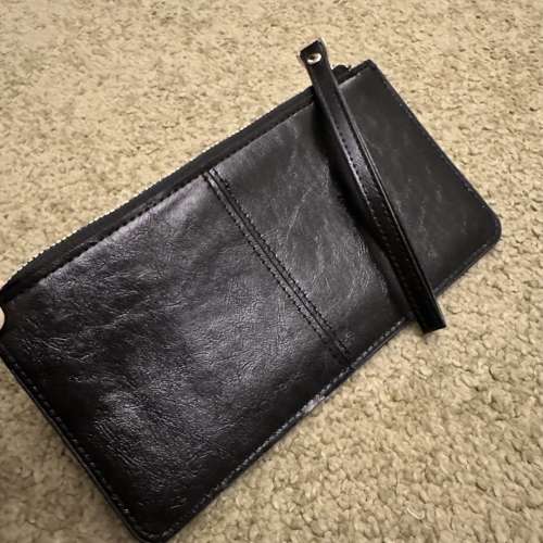 100% NEW - Unisex Black Wristlet PU Long Wallet