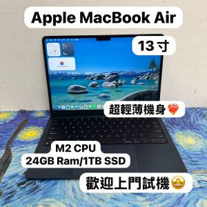 （頂配 MacBook M2 Air )APPLE  MacBook Air M2 2023 M2 CPU/24GB Ram/1TB SSD/8核...
