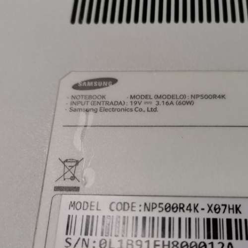 Samsung NP500R4K-X07HK, i5 5200U CPU, 14"Screen, 4 GB RAM, 449 GB, 80% new lapto