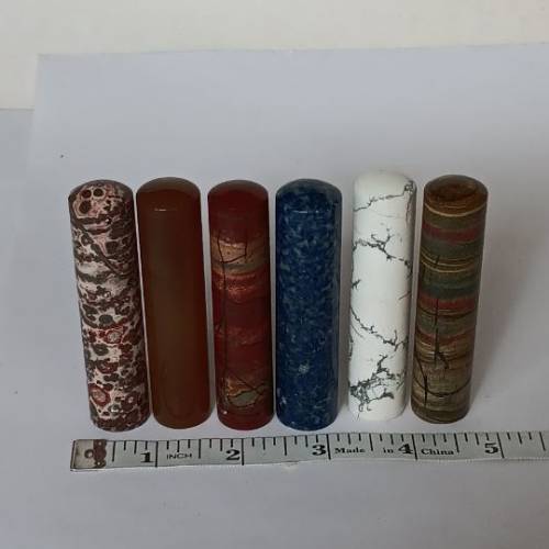 一手六條三吋天然圖章石，约18x80mm，多用途，亦可作為 按摩棒 ，敲擊棒等，六條共...
