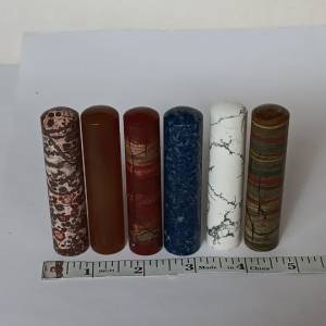 一手六條三吋天然圖章石，约18x80mm，多用途，亦可作為 按摩棒 ，敲擊棒等，六條共...