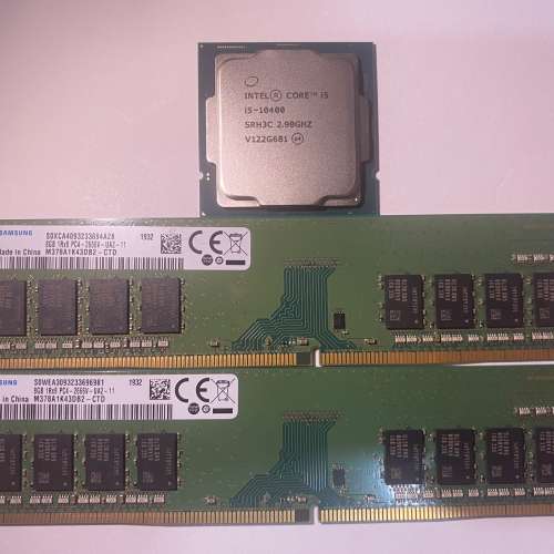 i5-10400 連 Samsung 8GB DDR4 2666MHz DIMM 兩條