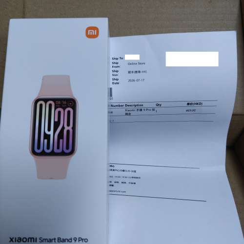 [全新][末拆盒][香港行貨保養]小米手環 9 pro Xiaomi Smart band 9 pro 玫瑰金 Ros...