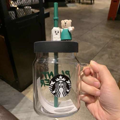 正品星巴克Starbucks小熊玻璃杯
