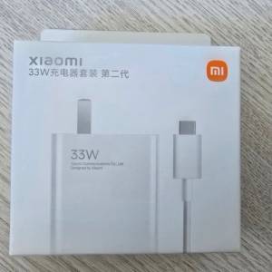 原封全新小米原裝33w 快速充電器連原裝type c 線, 合三星，Sony，小米 手機或平板用