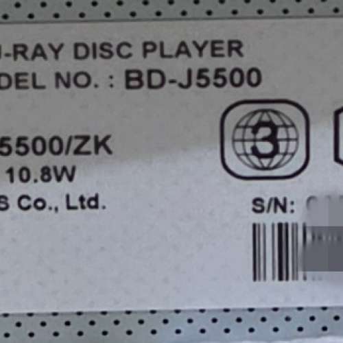 Samsung 藍光播放機 BD-J5500 全新 BLU-RAY DVD