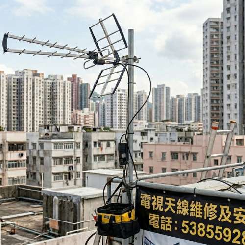 修理電視天線專家【53855928】維修天線訊號問題 - 魚骨天線安裝 - 大廈公共天線維...