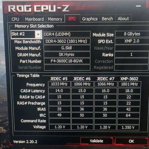 G.SKILL 3600mhz CL18 8GB X2 16GB