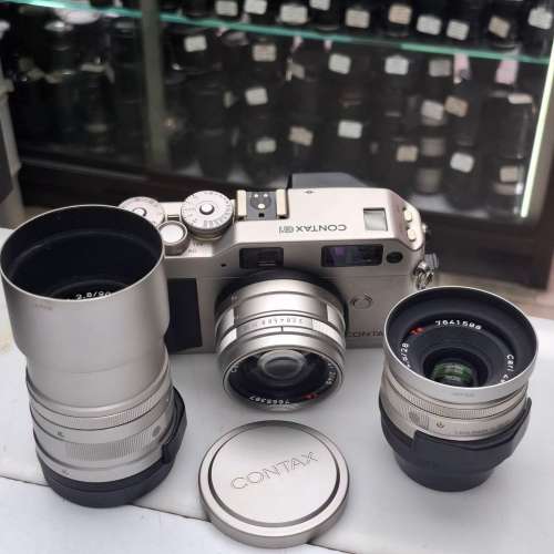 CONTAX G1 GREEN LABLE BODY  BIOGON 28MM F2.8  PLANAR 45MM F2  SONNSR 90MM F2.8