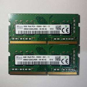 SK Hynix 8GB DDR4 2666MHz SODIMM 一對共16GB