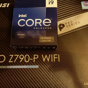 Intel i9 13900k + msi z790p wifi 套件 no z690 13600k 13700k 14600k 14700k 14900k