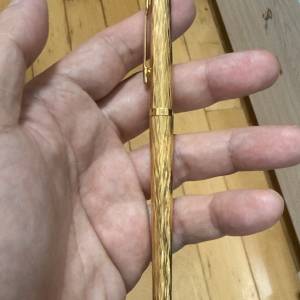 【珍藏古董筆】經典 1970s 派克 Parker 180 鍍金樹皮紋鋼筆（雙面書寫尖/法國製）$488