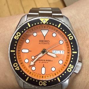 「【稀有日版】Seiko SKX011J1 Orange Boy 精工經典橘面 200m 機械潛水錶 Made in ...