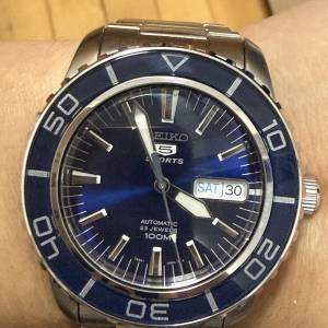 「95%新停產美品 Seiko SNZH53 (7S36機芯) 經典深藍放射面潛水錶」$1388
