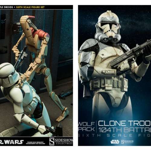 Sideshow 1/6 Star Wars Obi-Wan Kenobi / Security Battle Droids / Wolfpack Clone