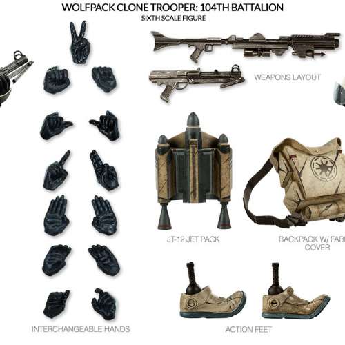 Sideshow 1/6 Star Wars Obi-Wan Kenobi / Security Battle Droids / Wolfpack Clone