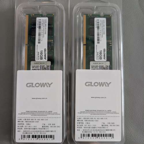Glowy 光威 DDR5 SODIMM 4800 16Gx2 32G一對*