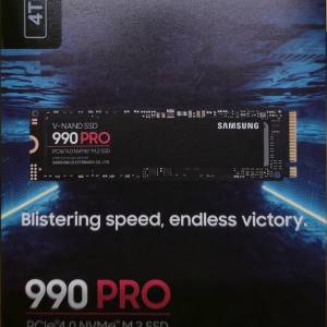 全新 Samsung 990 PRO 4TB PCIe 4.0 NVMe M.2 SSD