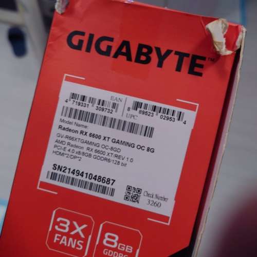 Gigabyte Radeon&trade; RX 6600 XT GAMING OC 8G顯示卡