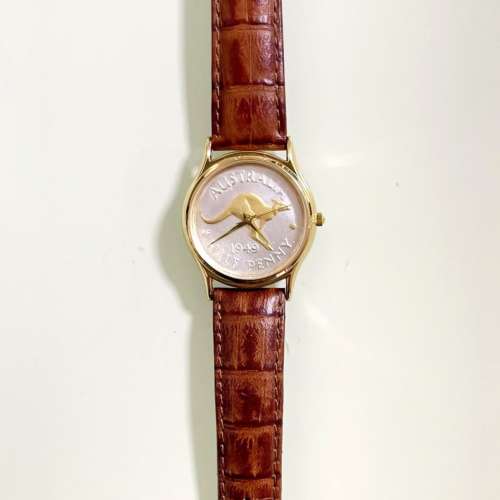 正貨澳洲錢幣錶 COINWATCH 1959年 Australia 1949 Half Penny Coin Watch - Kangaroo