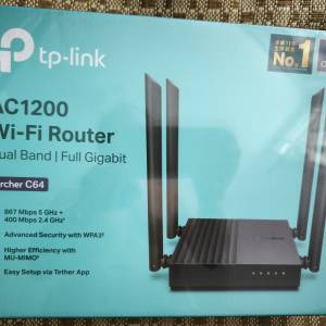 全新 TP-Link Archer C64 AC1200 Wireless MU-MIMO Gigabit WiFi Router