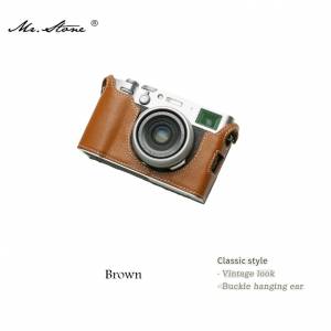 Mr. Stone Genuine Leather Camera Half Case Cover Bag For FUJIFILM X100vi - Brown