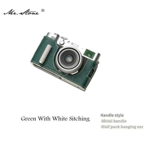 Mr. Stone Genuine Leather Camera Half Case Cover Bag For FUJIFILM X100vi - Green