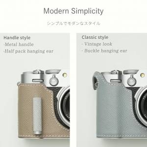 Mr. Stone For FUJIFILM X100vi - Black With Black Sitching (Handle Style)