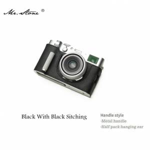 Mr. Stone Genuine Leather Camera Half Case For FUJIFILM X100vi -Black With BlACK